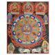 Handmade Multicolored Vajrasattva with Consort Brocade Thangka Painting