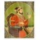 Handmade Multi-coloured Painting of Emperor Shah Jahan On lion  Head Throne