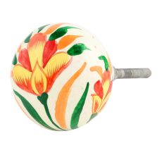 White & Yellow Colourful Wooden Knob