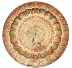 Authentic Peacock Embellished Decorative Tray