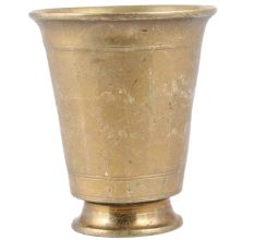 Handmade Golden Brass Tumbler Glass With Round Base