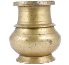 Handmade Antique Golden Brass Unusual Design South Indian Water Pot