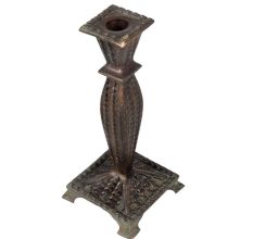 Handmade Brown Footed Brass Candlestick With Engraved Design