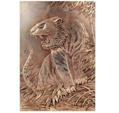 Hand Carved Fierce Roaring Tiger Wall Hanging