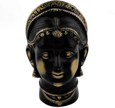 Handcrafted Black Brass Gangaur Gauri Face Statue Parvati