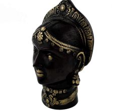 Handmade Black Brass Goddess Gauri Face For worship Gangaur
