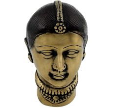 Handmade Black And Golden Gangaur Gauri Face Statue