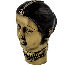 Handmade Black And Golden Gangaur Gauri Face Statue