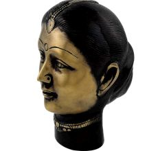 Handmade Black And Golden Gangaur or Gauri Face Statue For Gifting