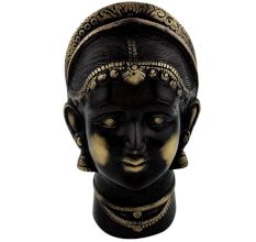 Handcrafted Black Goddess Gangaur or Gauri Or Parvati Head Statue