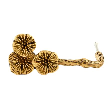 Handmade Golden Brass Flower And Branch Door Handle