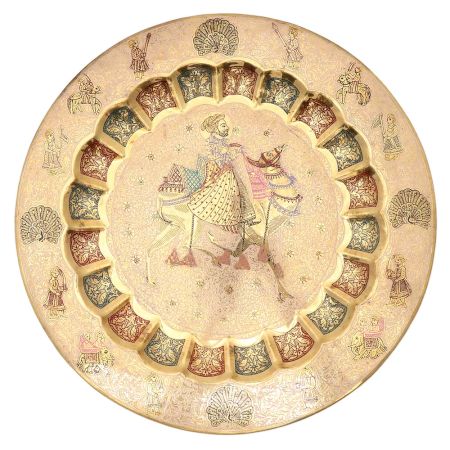Camel Rider Embellished Decorative Tray For Business Decor
