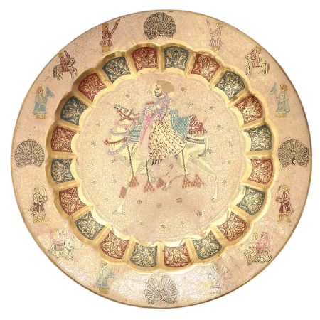 Camel Rider Embellished Decorative Tray For Gifting