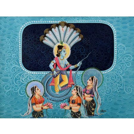 Lord Krishna Playing With His Gopis In The Water