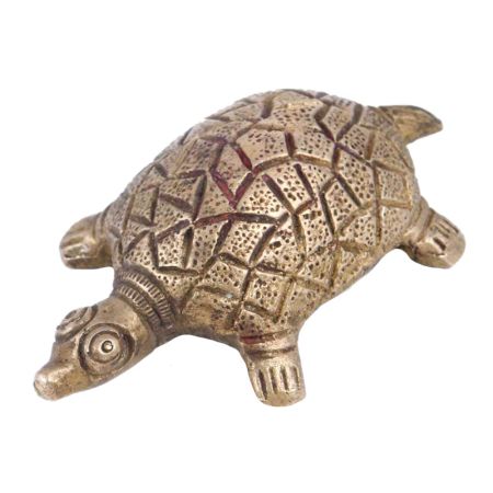 Handmade Golden Brass Turtle Figurine Showpiece