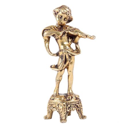 Handmade Brass Angel Cherub Figurine Playing Violin