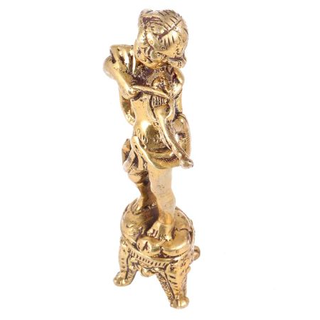 Handmade Brass Angel Cherub Figurine Playing Violin