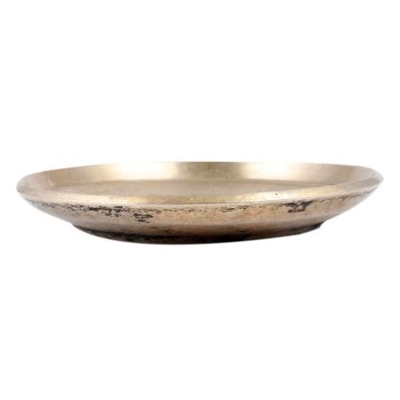 Handmade Round Brass Plate for Puja Or Bhog of Laddu