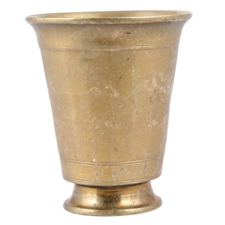 Handmade Golden Brass Tumbler Glass With Round Base