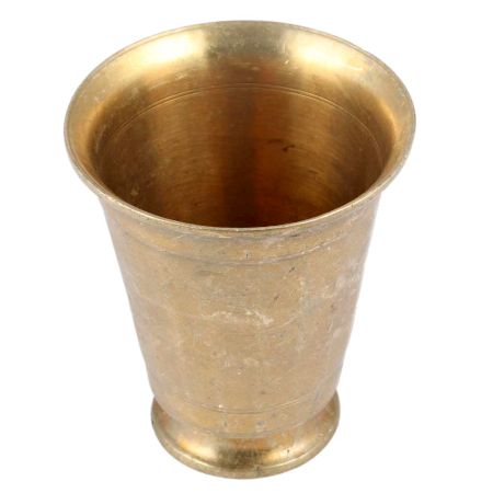 Handmade Golden Brass Tumbler Glass With Round Base