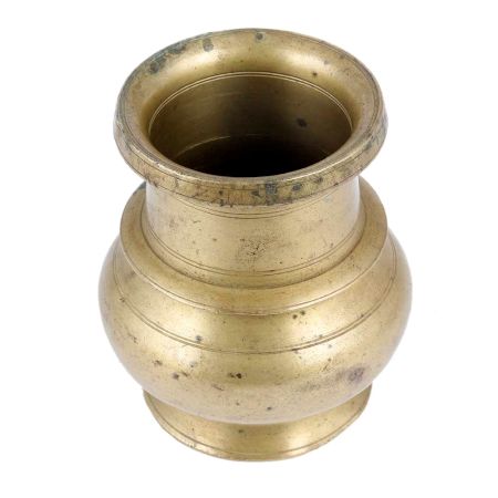 Handmade Antique Golden Brass Unusual Design South Indian Water Pot