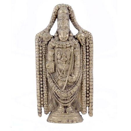 Handmade Antique Brass Tirupati Balaji Idol Lord Venkateswara Statue