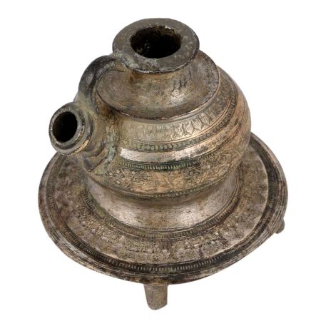 Handmade Blackened Brass Rare Unique Shape Hookah Pot