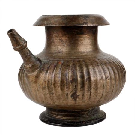 Handmade Discolored Black Brass Pot Abhishek Patra