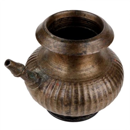 Handmade Discolored Black Brass Pot Abhishek Patra