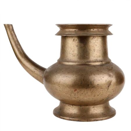 Handmade Brown Patina Brass Kindi Holy Water Pot