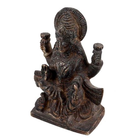 Handmade Black Brass Goddess Laxmi Statue