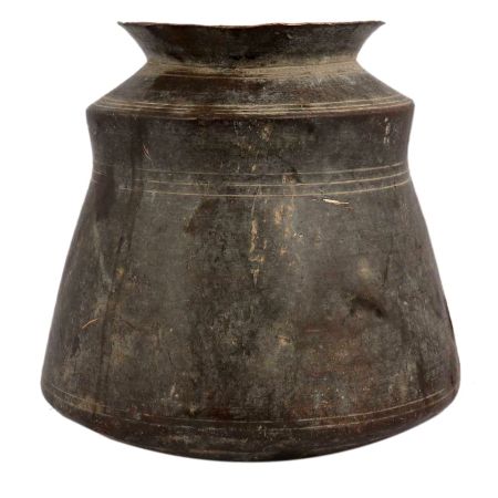 Handmade Black Patina Brass Rare South Indian Water Pot