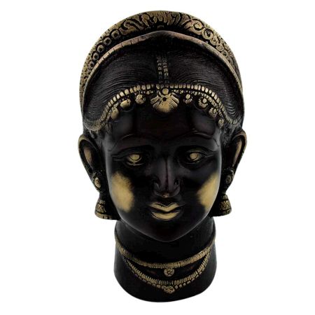 Handcrafted Black Goddess Gangaur or Gauri Or Parvati Head Statue