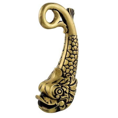 Hand Carved Golden Brass Fish Table Leg Set Of 4