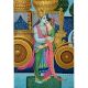 Lord Krishna embracing Rukmini