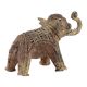 Handmade Brownish Gold Brass Dhokra Elephant Statue