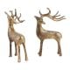 Handmade Golden Brass Standing Deers In Pair