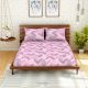 Spaces 104 TC Cotton Pink Double Bed Sheet with 2 Pillow Covers