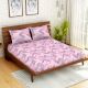Spaces 104 TC Cotton Pink Double Bed Sheet with 2 Pillow Covers