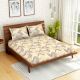 Spaces 104 TC Cotton Brown Double Bed Sheet with 2 Pillow Covers