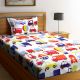 Multicolored Chic Home Kids 180 TC Cotton Single Bedsheet with One Pillow Cover