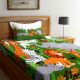 Multi Colored Chic Home Kids Jungle 180 TC Cotton Single Bedsheet with One Pillow Cover