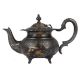 Handmade Oxidized Carved Silver Brass Tea Pot In Moroccan Style