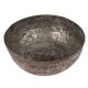 Handmade Patinated Brass Engraved  Footed Bowl