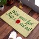 Beige Wipe Your Feet Keep Covid Out Premium Coir Mat
