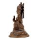 Handmade Brown Brass Goddess Laxmi Statue on Lotus Base