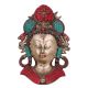 Handmade Multicolored Brass Lord Shiva Wall Hanging Mask With Stonework