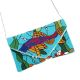 Blue Multicolored Glass Bead And Cotton Female Party Wear Evening Clutch Bag
