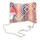 Pink Colour Splash Jacquard Bohemian Jute Sling Clutch