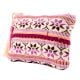 Pink Floral Pattern Hand Embroidered Zip Top Jaquard Clutch Bag
